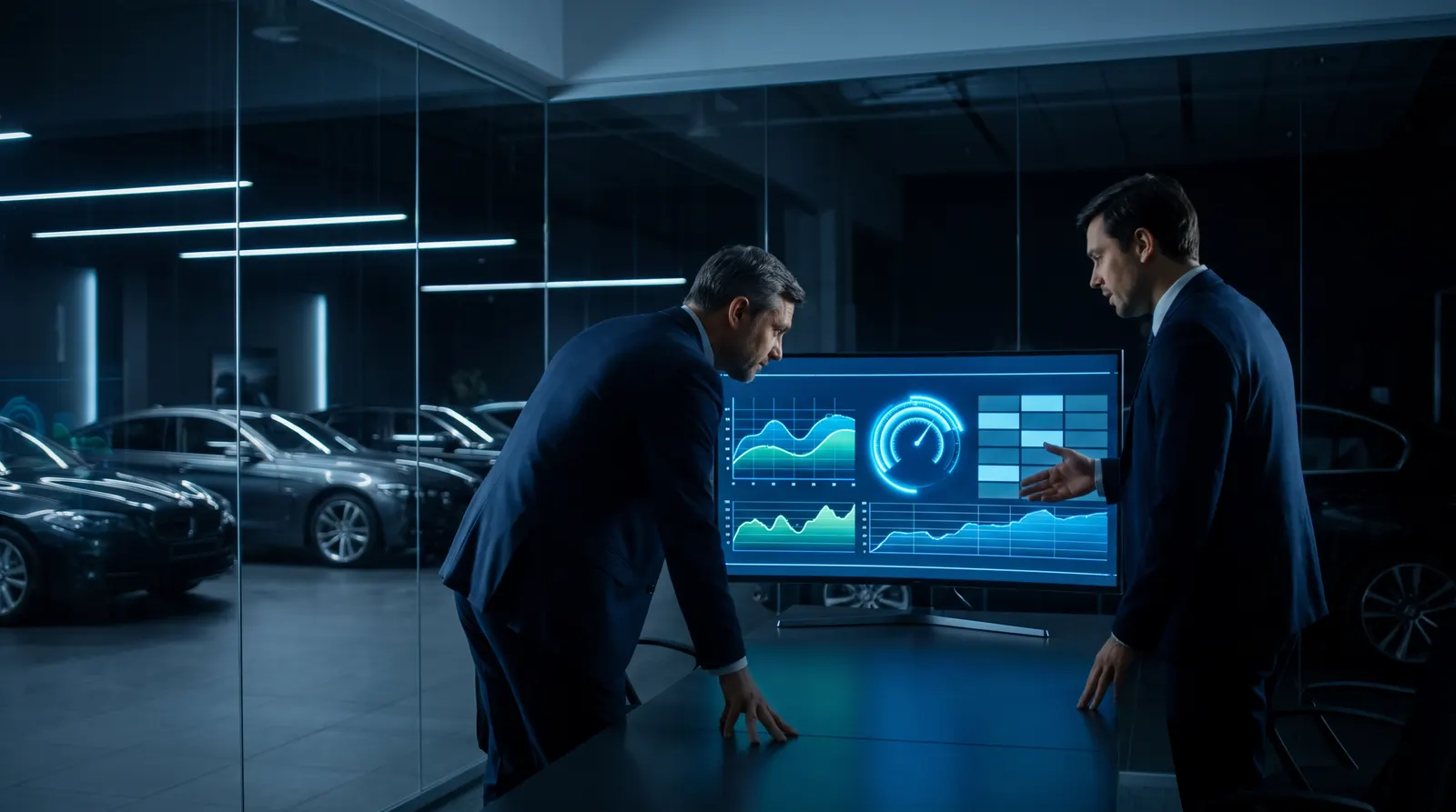 AutoLander specialist walking a dealer through an AI Visibility report