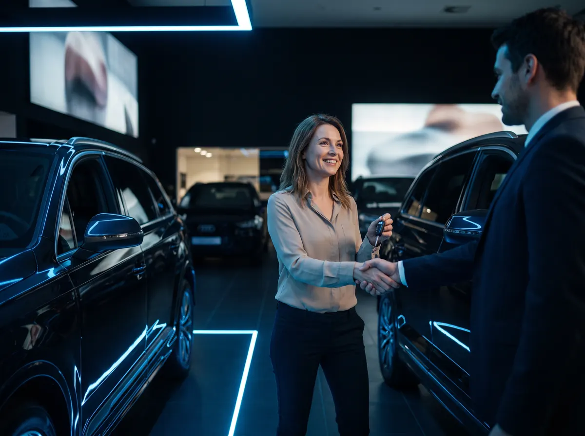 Dealership team preparing policy-compliant customer review requests and replies