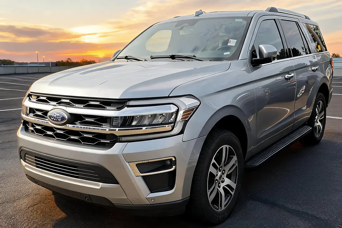 The same Ford Expedition staged in a clean scene by AutoLander’s AI Photo Studio